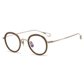 Jude Retro Round Titanium Glasses Frame Round Frames Southood Brown